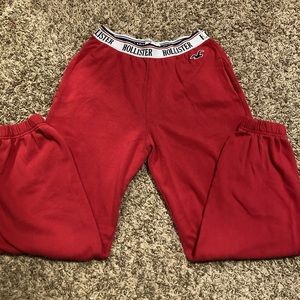 size small red Hollister sweatpants